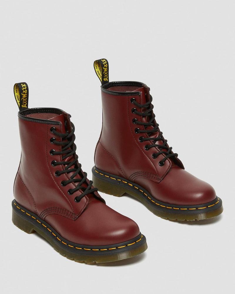 Women's Dr Martens 1460 Smooth Leather Lace Up Boots Pink / Red | AU 202LIS